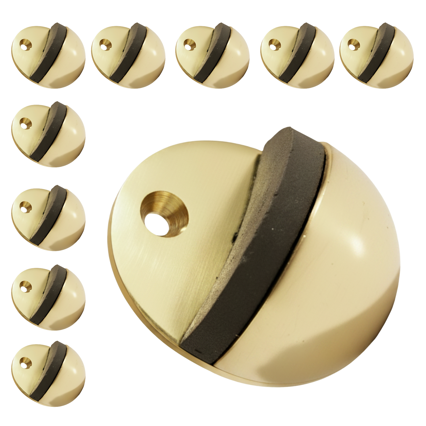 Oval Door Stop Brass Floor-Mounted Rubber Door Stop to Protect Walls