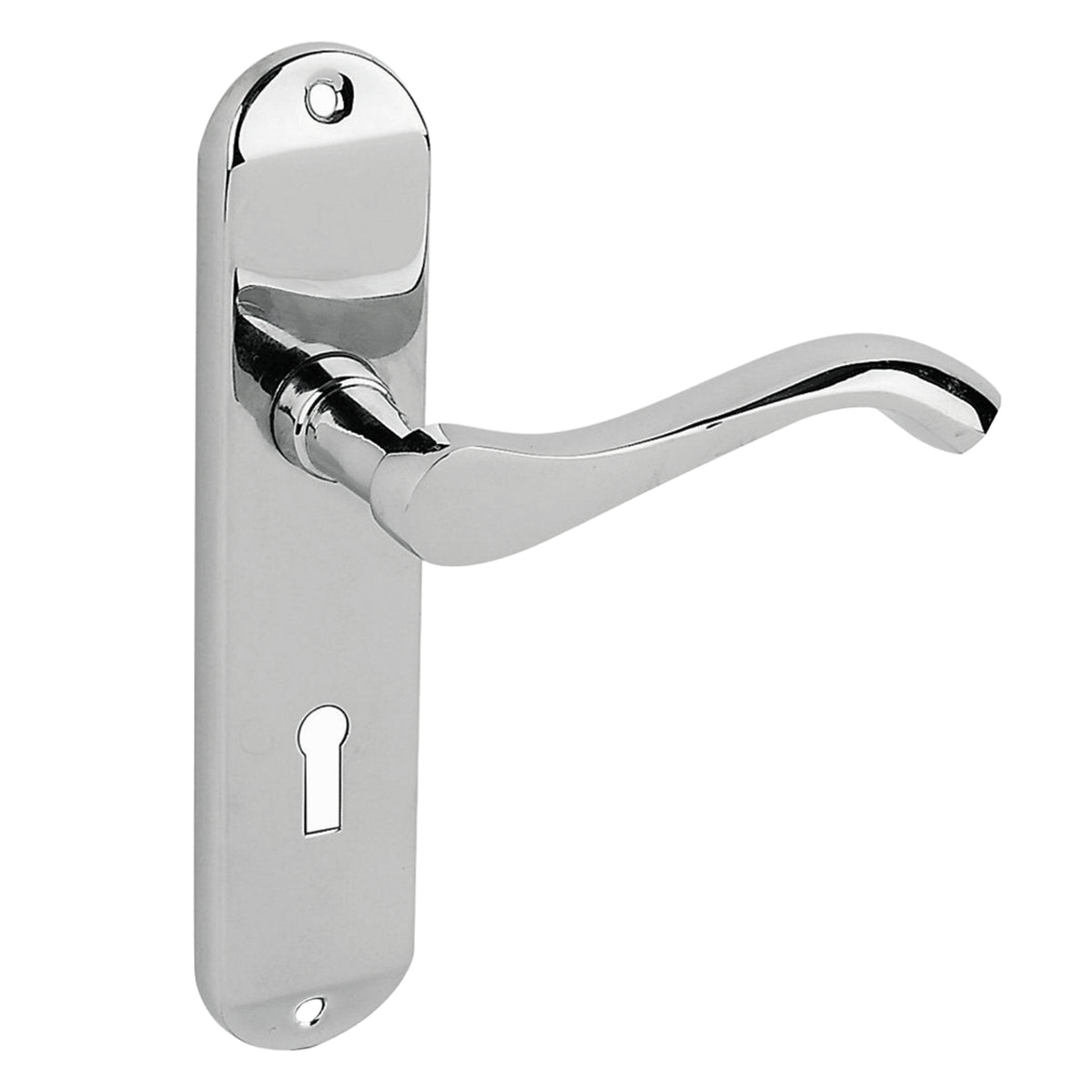 Marketplace JPG companion for Cadenza Door Handles on Backplate Chrome Scroll Lock Handle - 178mm X 38mm