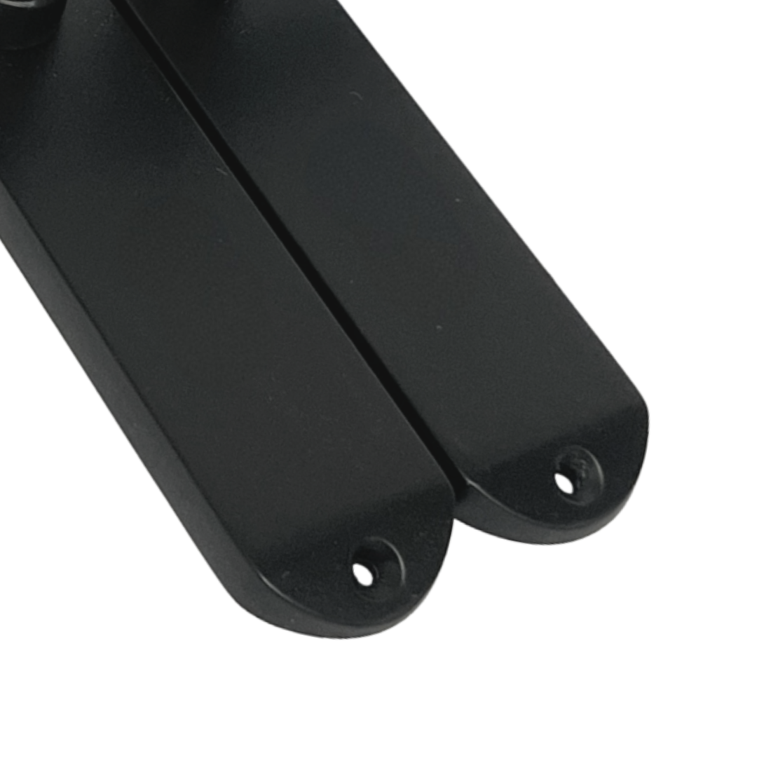 Cadenza Door Handles on Backplate Matt Black Scroll Tubular Latch Set