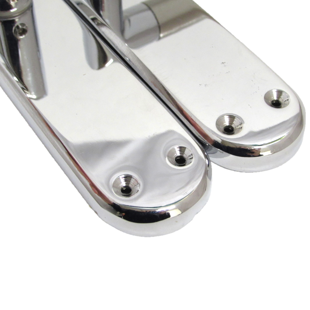 Poignées de porte à levier droit à onglet Duo - Chrome satiné 180 mm x 40 mm