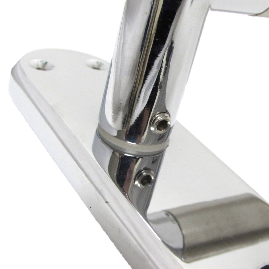 Poignées de porte à levier droit en onglet pour salle de bain - Chrome satiné 180 mm x 40 mm