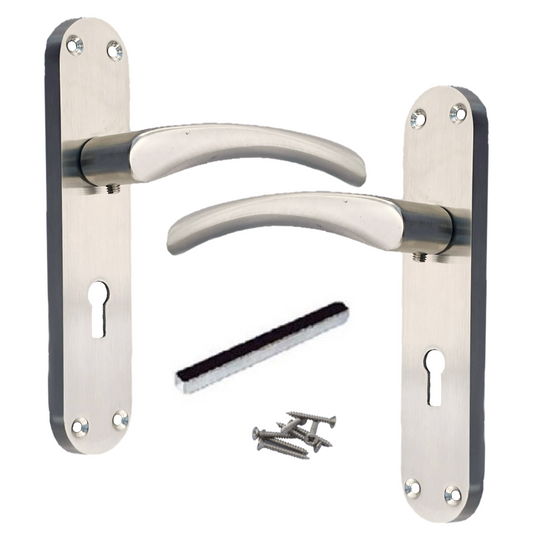 Monja Astrid Door Handles Arched Lever Satin Key Lock
