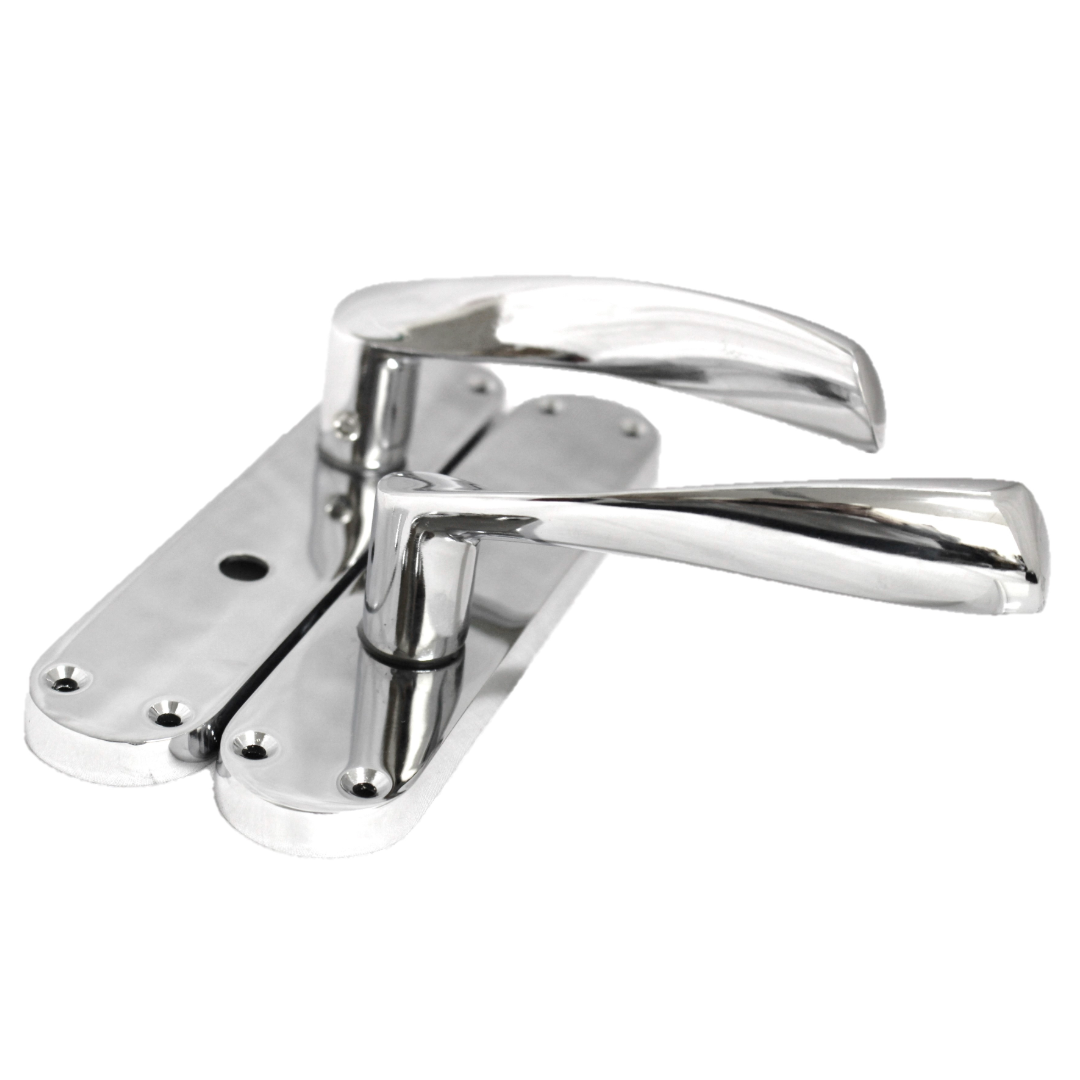 Monja Astrid Door Handles Arched Lever Polished Chrome Bathroom Lock