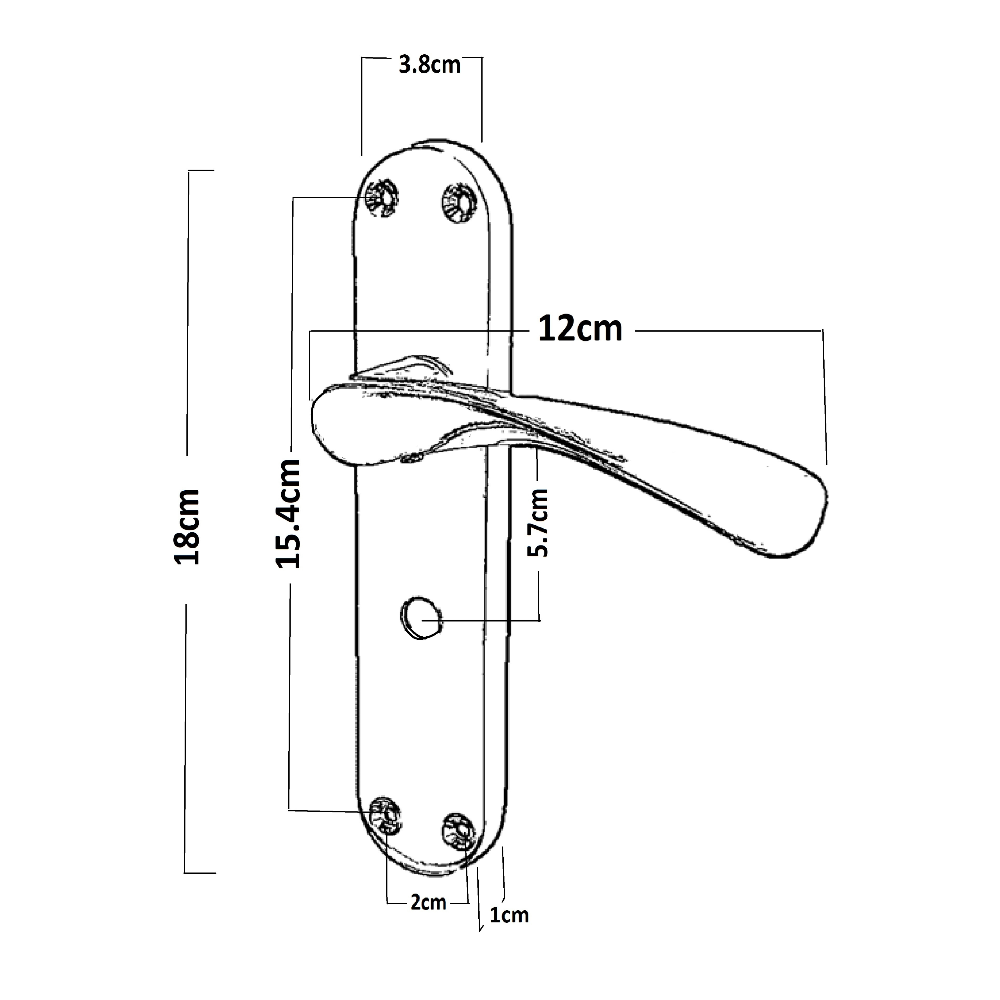 Monja Astrid Door Handles Arched Lever Polished Chrome Bathroom Lock