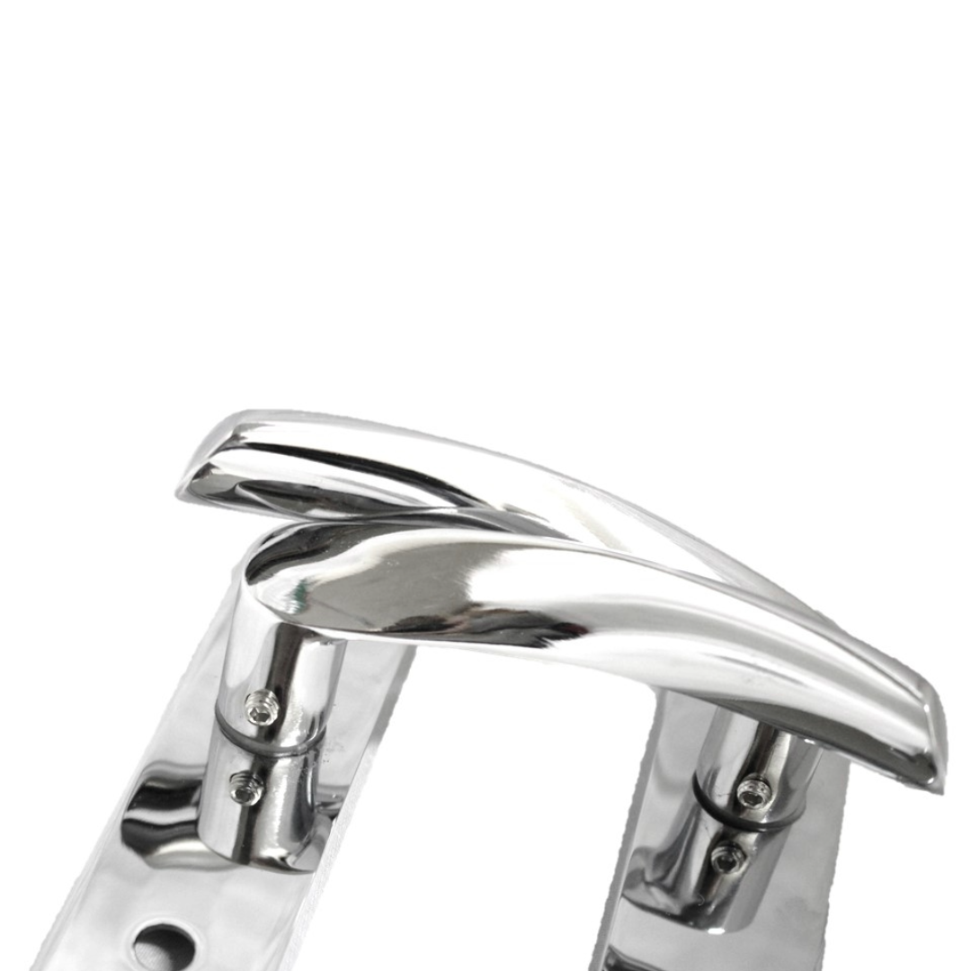 Monja Astrid Door Handles Arched Lever Polished Chrome Bathroom Lock