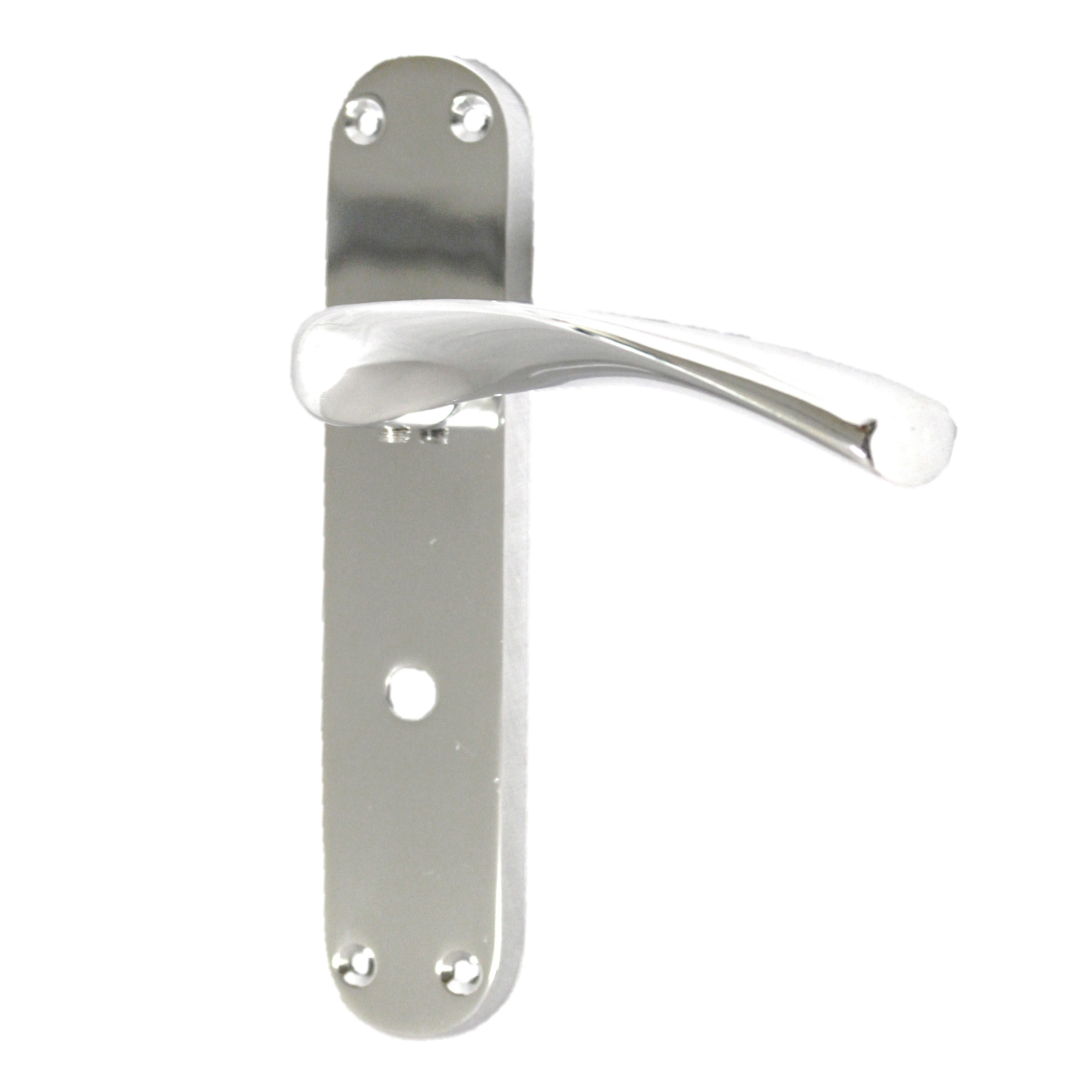 Monja Astrid Door Handles Arched Lever Polished Chrome Bathroom Lock