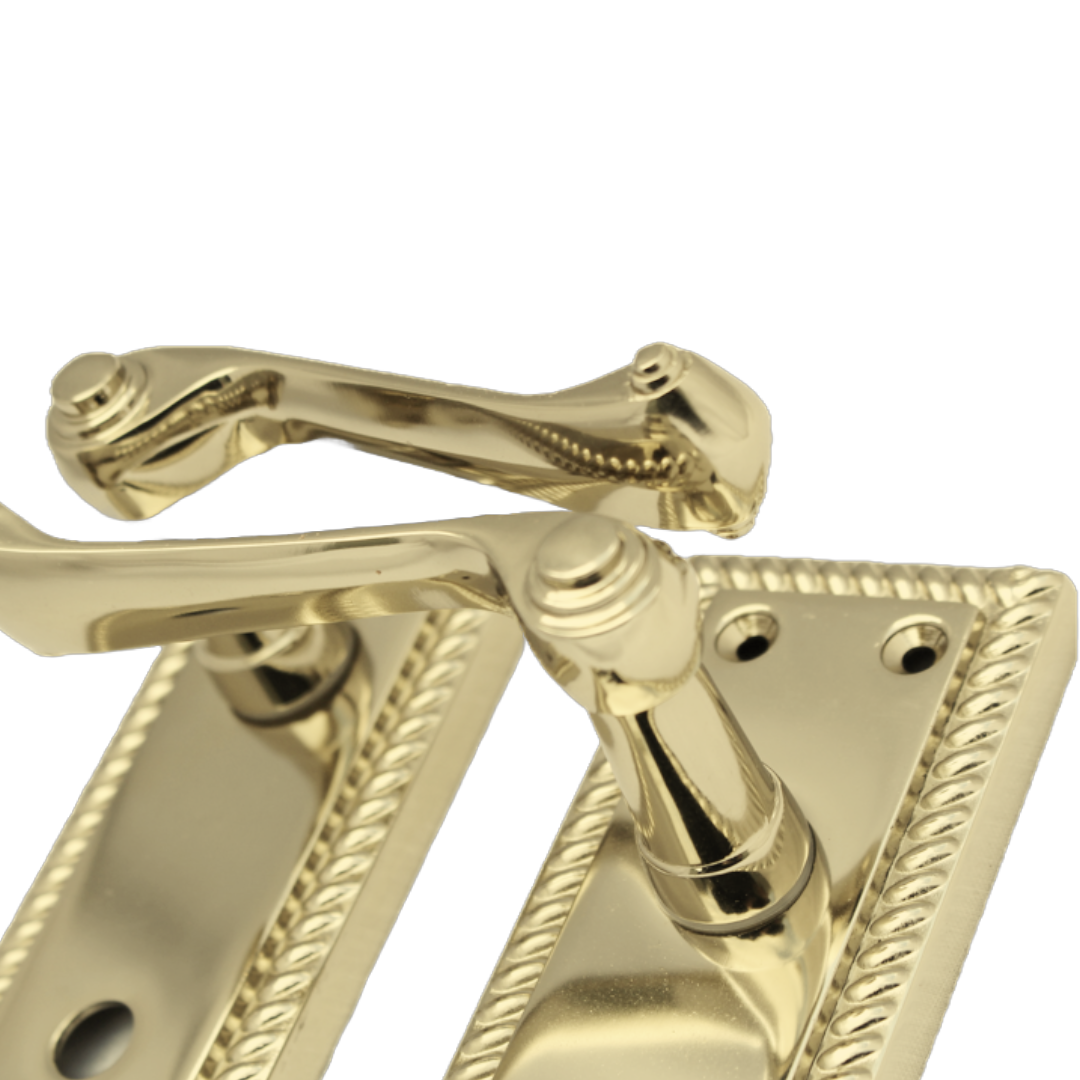 Georgian Brass Bathroom Door Handle WC Toilet Handles WITH LOCK