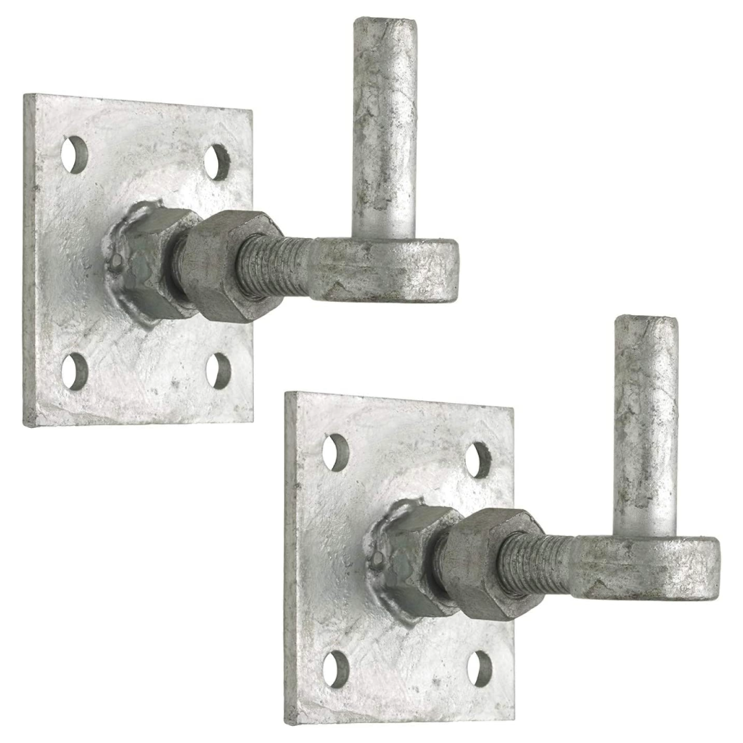 Adjustable Gate 19mm Hook on 100mm (4" x 4") Plate - Stable/Field/Farm