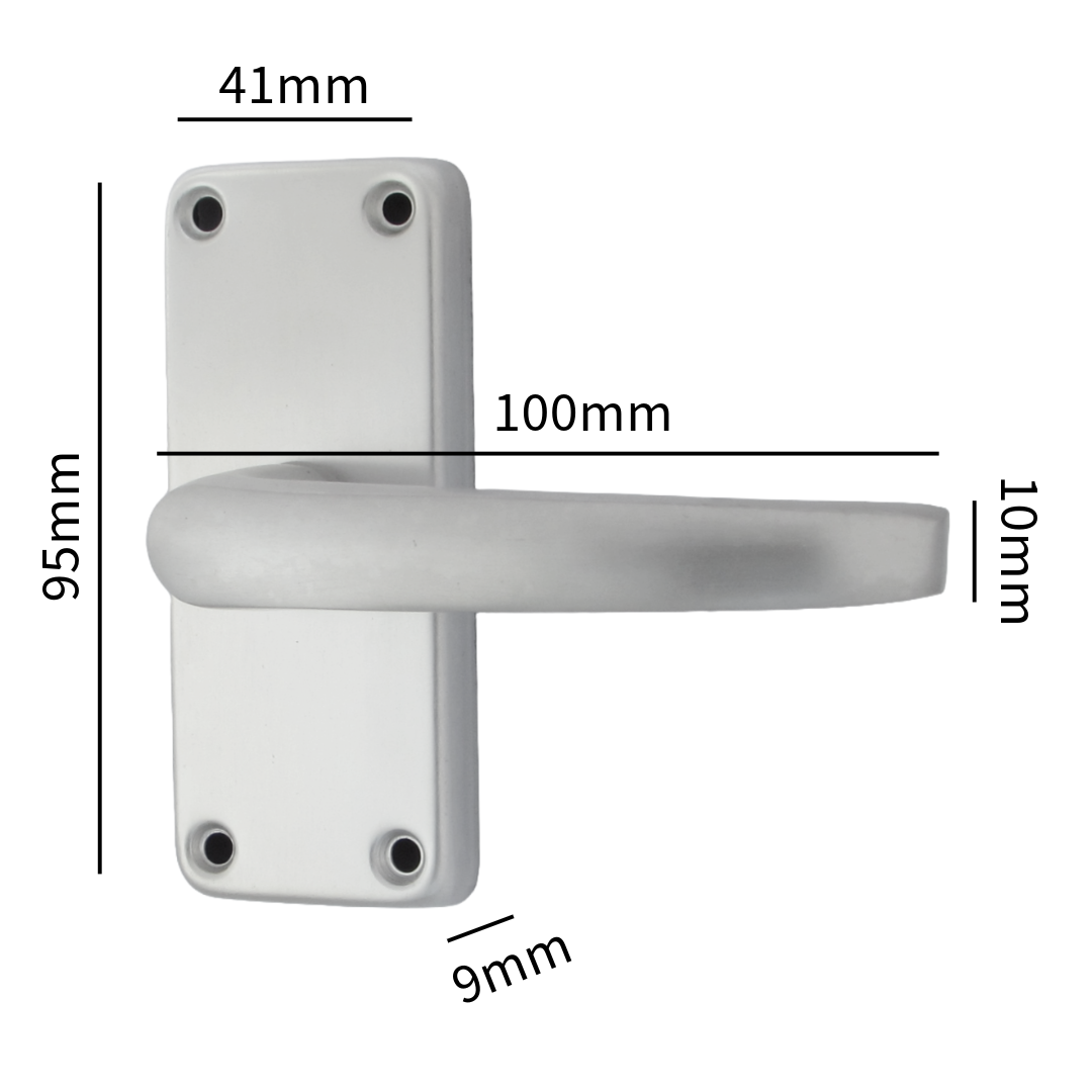 Aluminium Latch Handles Modern Internal Straight Lever Door Handle Pack Satin Silver