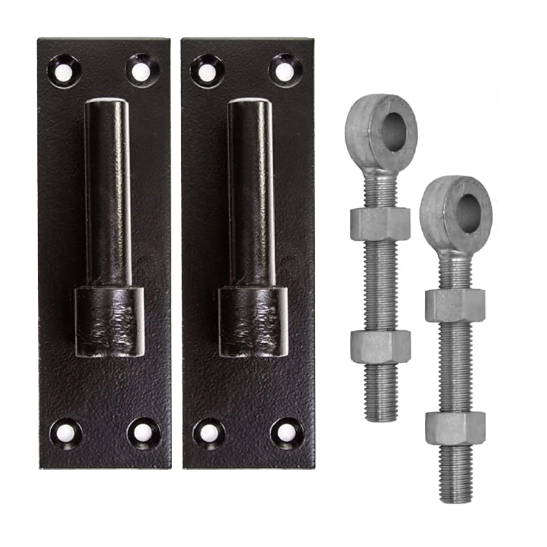 Paire de supports à goupille de 12 mm et 12 boulons à œil réglables de 150 mm galvanisés