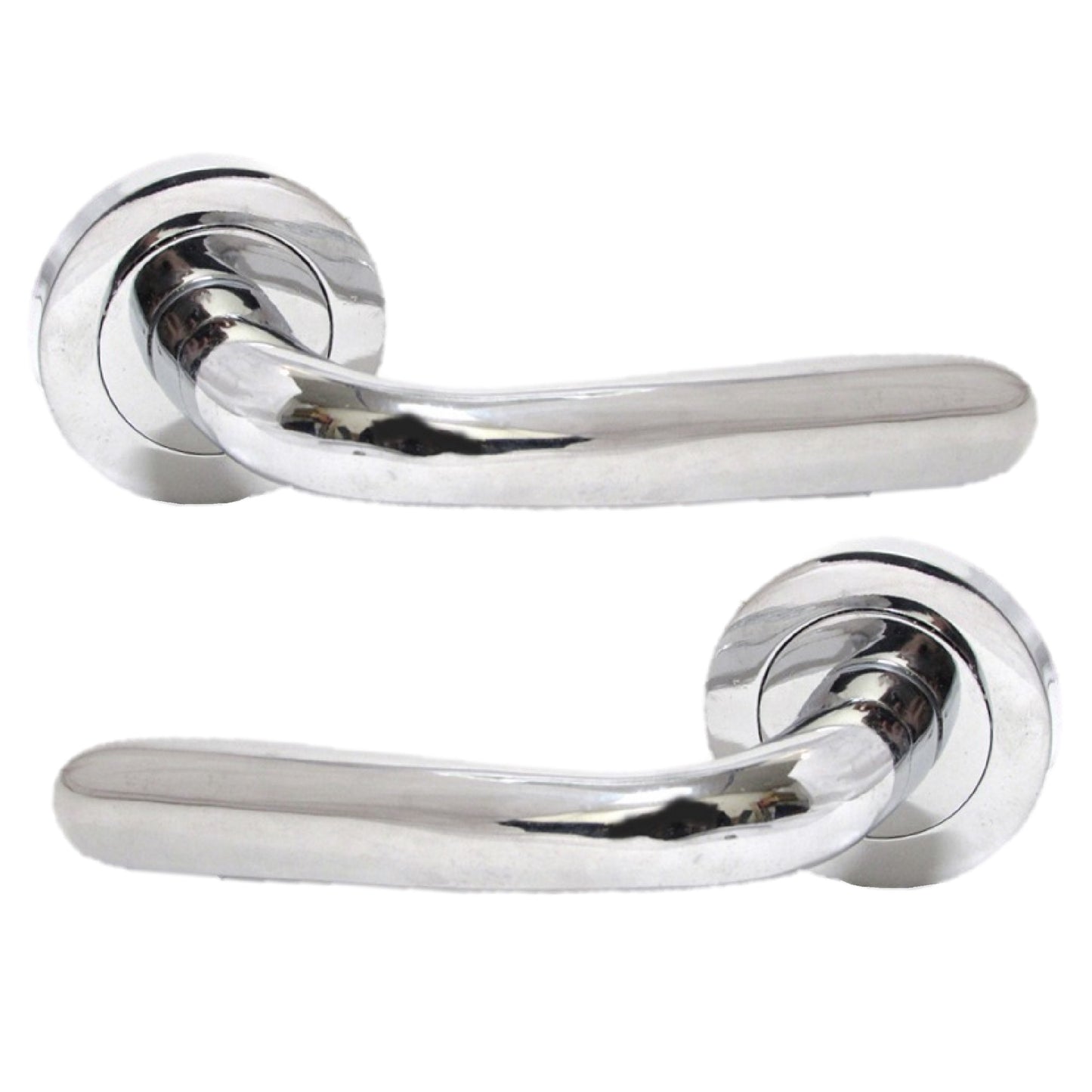 Poignées de porte Pearl Modern Marina à levier sur rosace - Chrome 120 mm