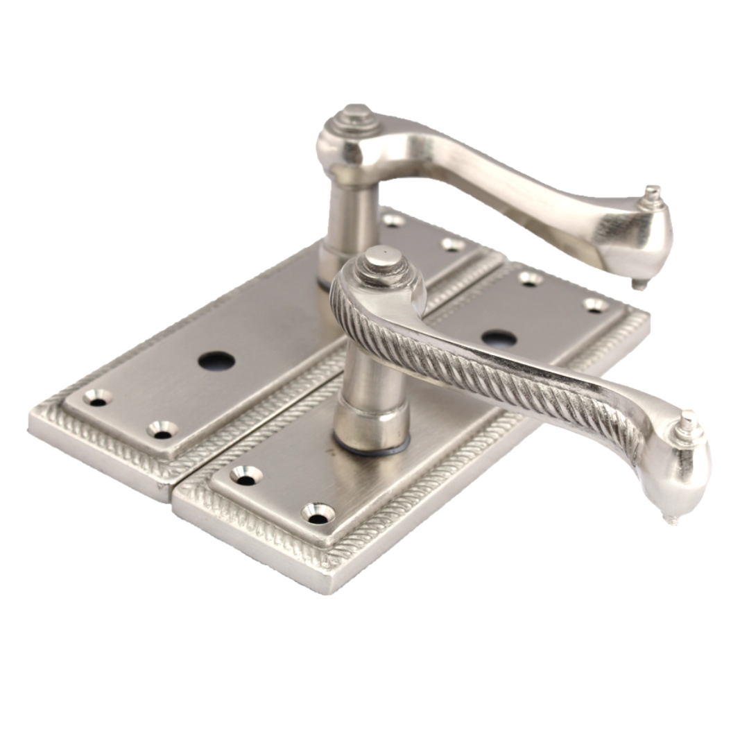 Georgian Satin Bathroom Door Handles WITH LOCK