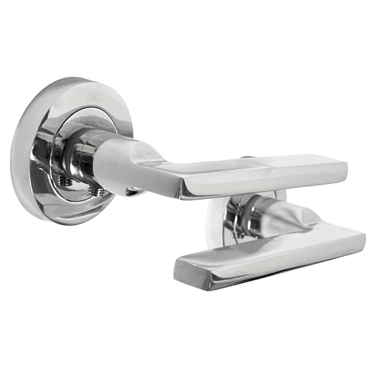 UNO Door Handle Modern Chrome Lever on Rose Internal Latch Doors Handles