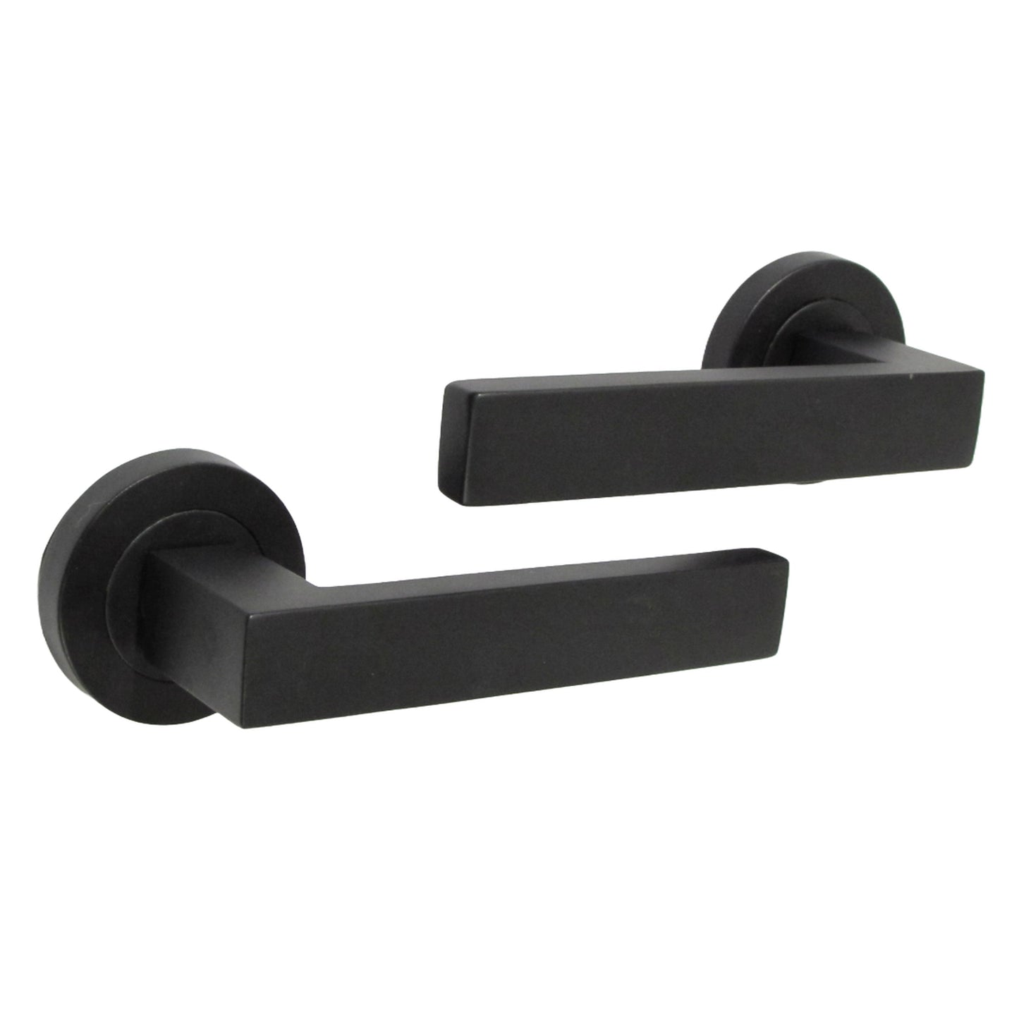 Marketplace JPG companion for Cafri Door Handle Lock Key Set Modern Design Matt Black Lever on Rose Internal Escutcheon