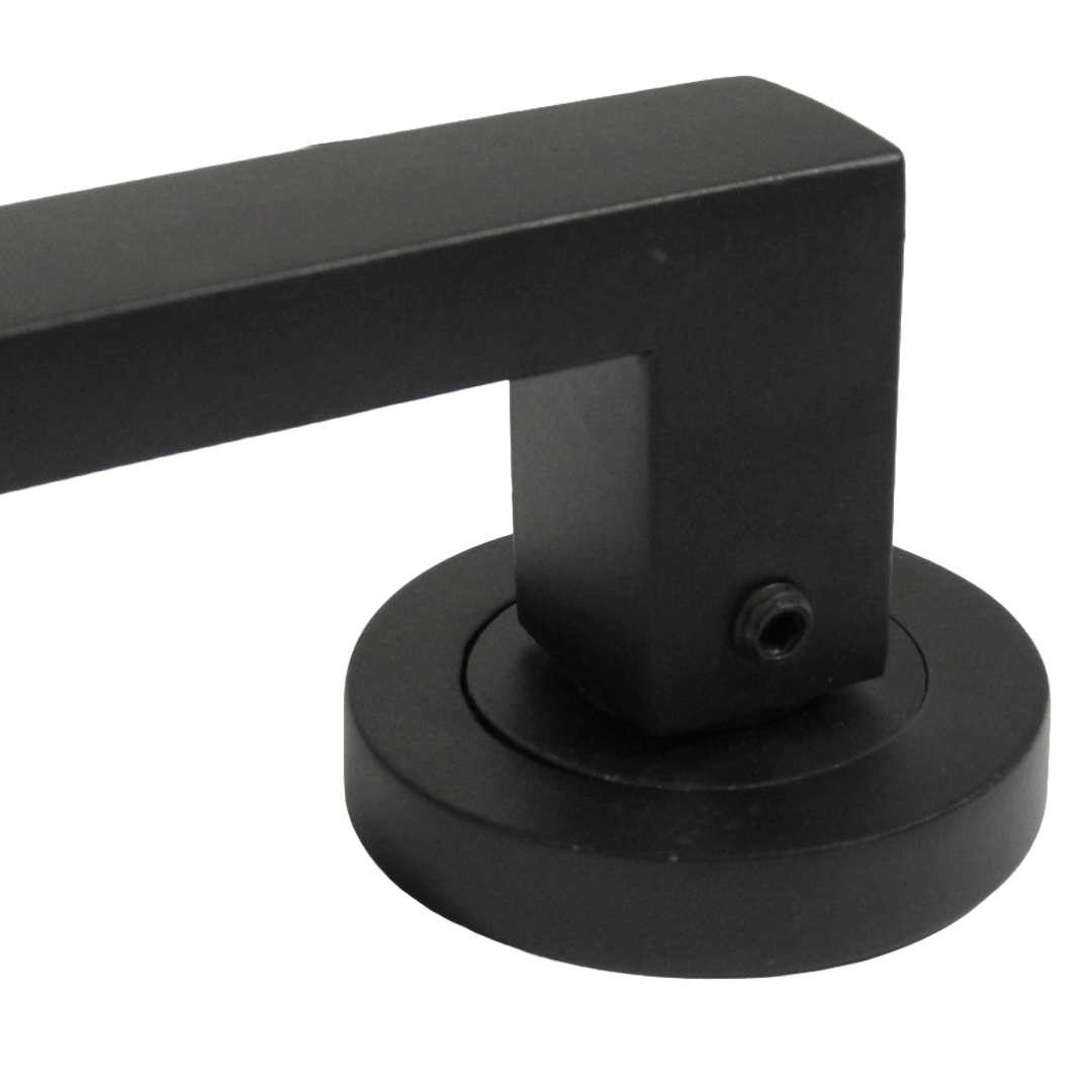 Cafri Door Handle Bathroom Set Modern Matt Black Lever on Rose Internal Thumbturn Door Pack