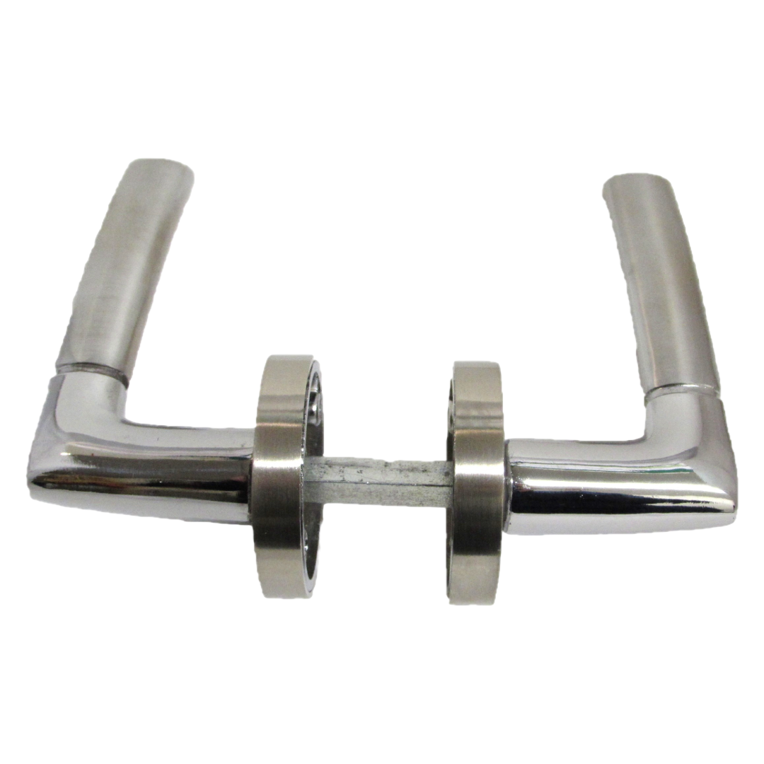 Indiana Door Handles Lever Rose - Chrome Satin Key Lock Escutcheon Pack 125mm