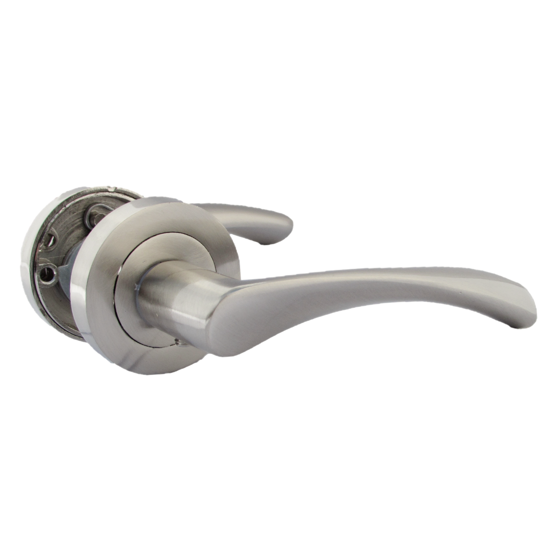 Astrid Door Handles Latch Twist Lever on Rose - Satin 120mm