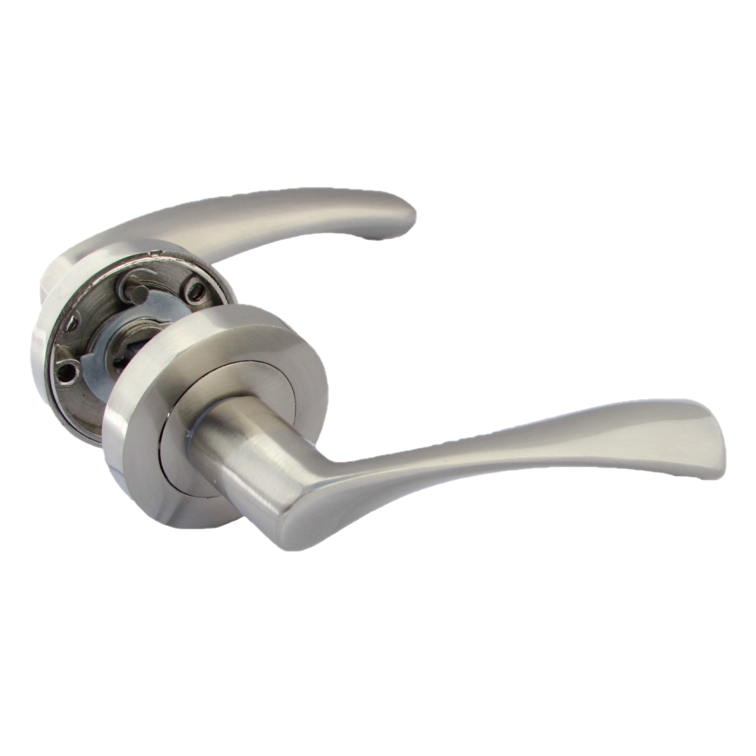 Astrid Door Handles Latch Twist Lever on Rose - Satin 120mm