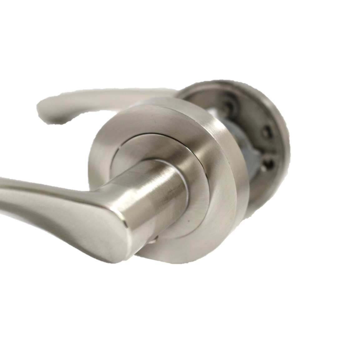 Astrid Door Handles Latch Twist Lever on Rose - Satin 120mm