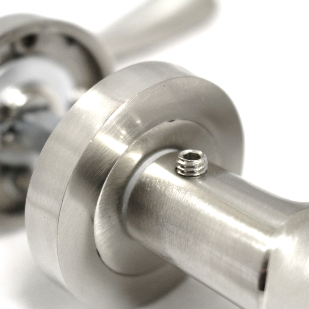 Astrid Door Handles Latch Twist Lever on Rose - Satin 120mm