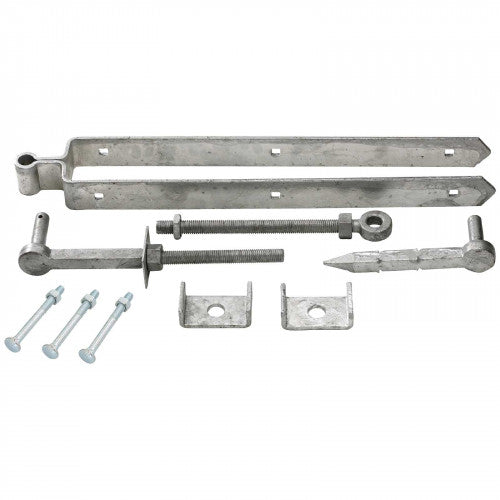 12" 300mm Adjustable Double Strap Field / Farm Gate Hinge Set GALVANISED