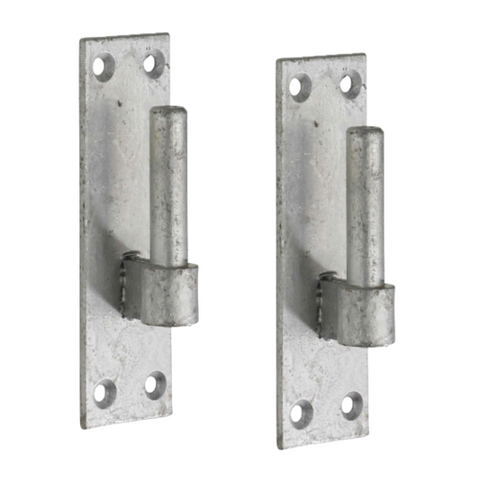 2 Heavy Duty Gate Hooks for Band Gate Hinge Brackets 16mm Pin Galv