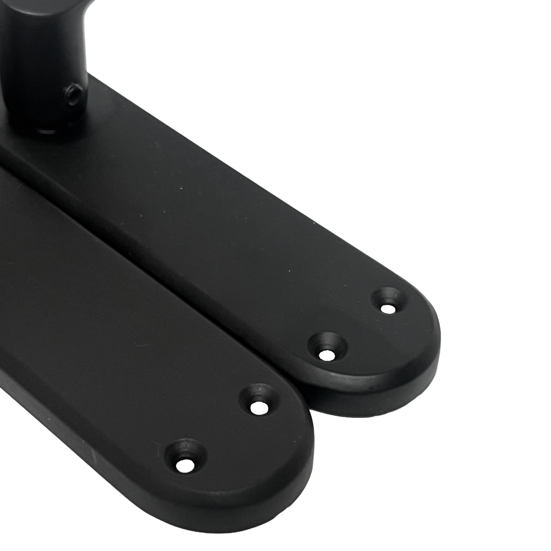London Astrid Twist Door Handle Matt Black Lever on Backplate Latch Handles