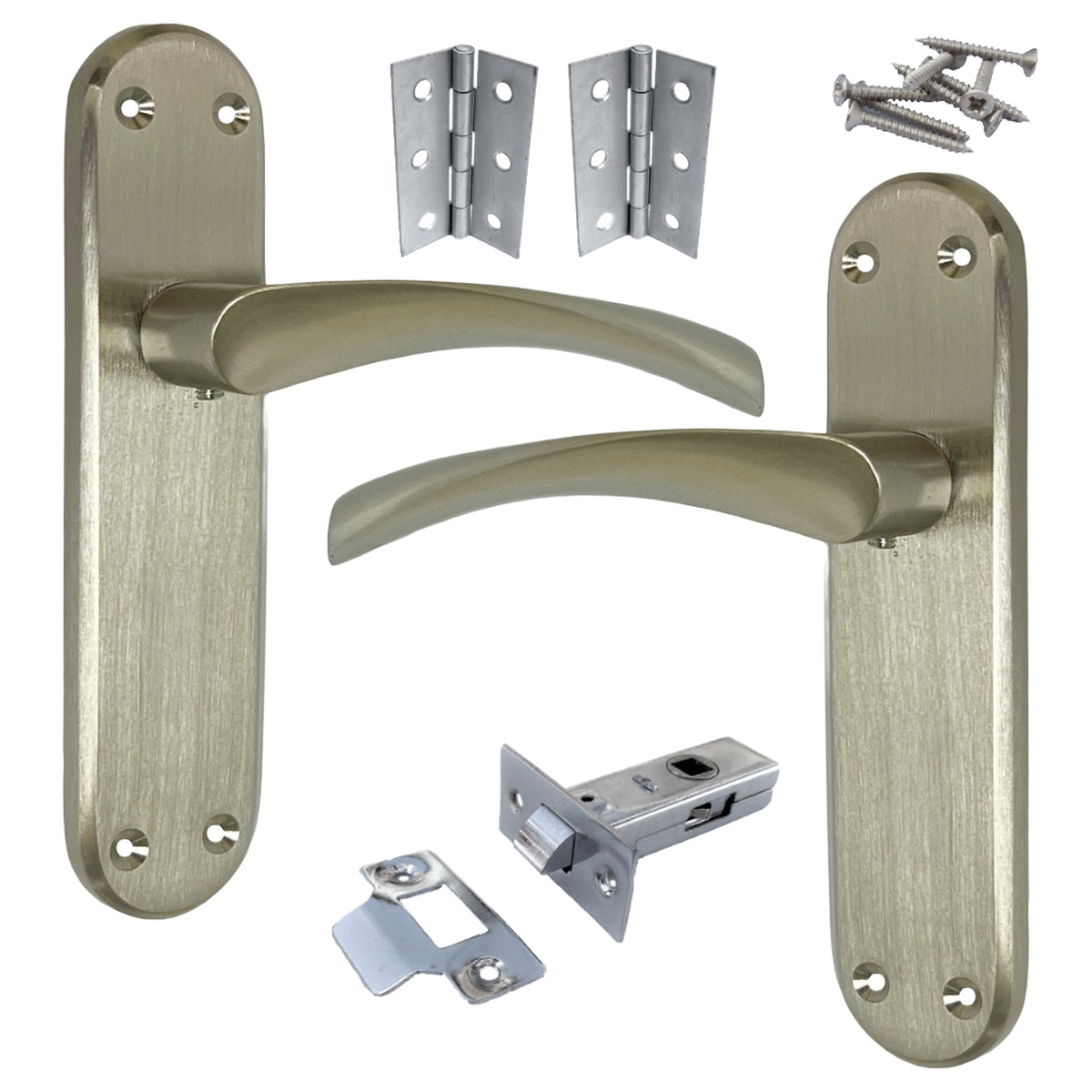 Marketplace JPG companion for London Astrid Twist Door Handle Satin Nickel Lever on Backplate with Latch Hinges - 179mm X 40mm