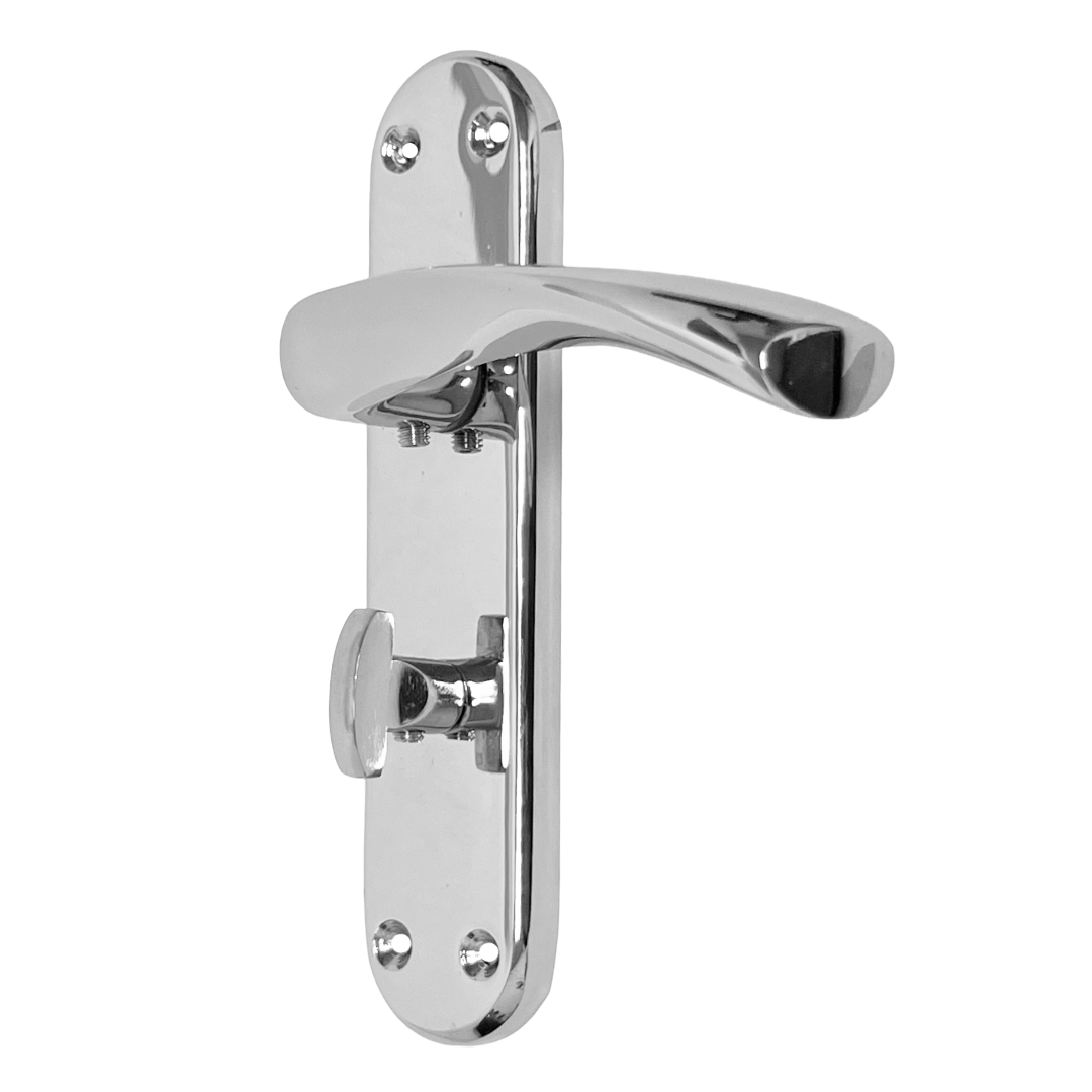 London Astrid Twist Door Handle Polished Chrome Bathroom Handles with Lock