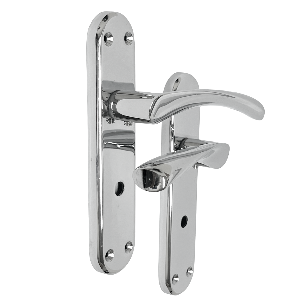 London Astrid Twist Door Handle Polished Chrome Bathroom Handles with Lock