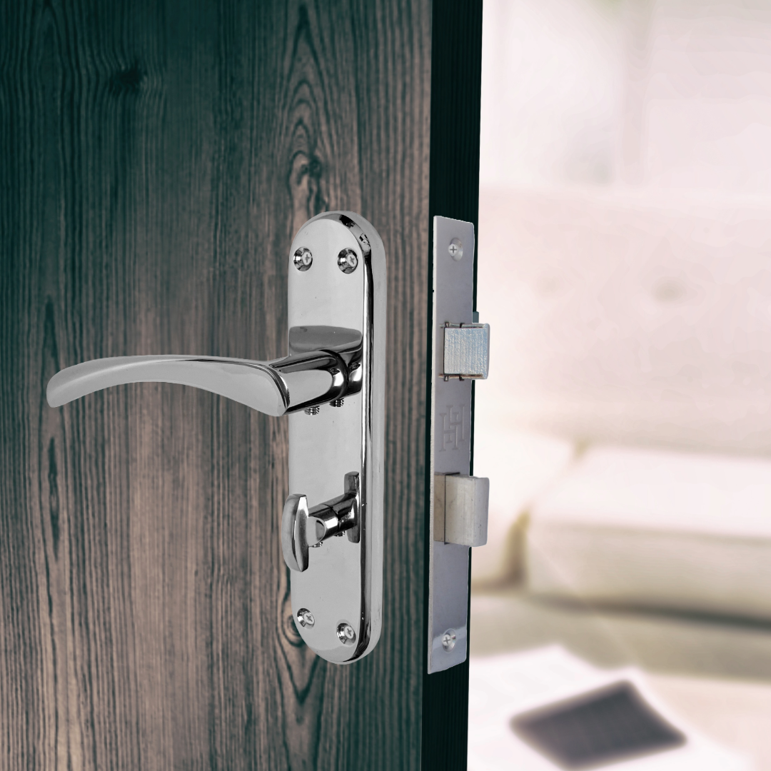 London Astrid Twist Door Handle Polished Chrome Bathroom Handles with Lock