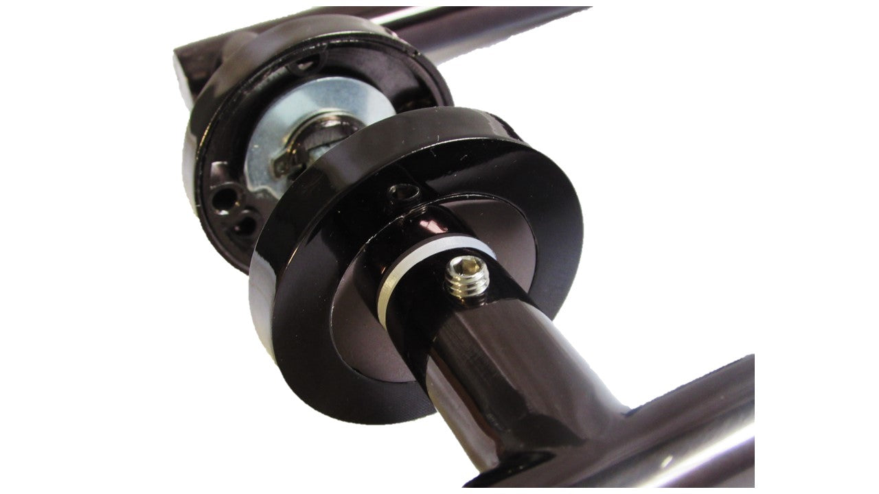 Door Handles T Bar Straight Lever on Rose Latch PACK - Black Nickel 125mm