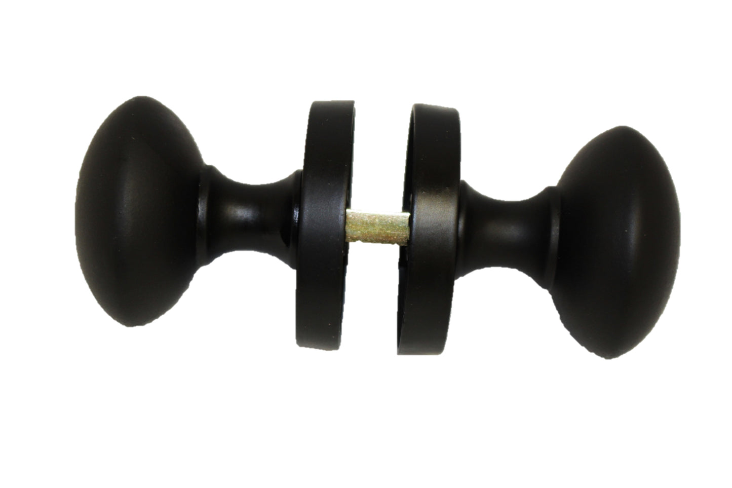 Boutons de porte ronds victoriens à mortaise à ressort - Noir mat 56 mm