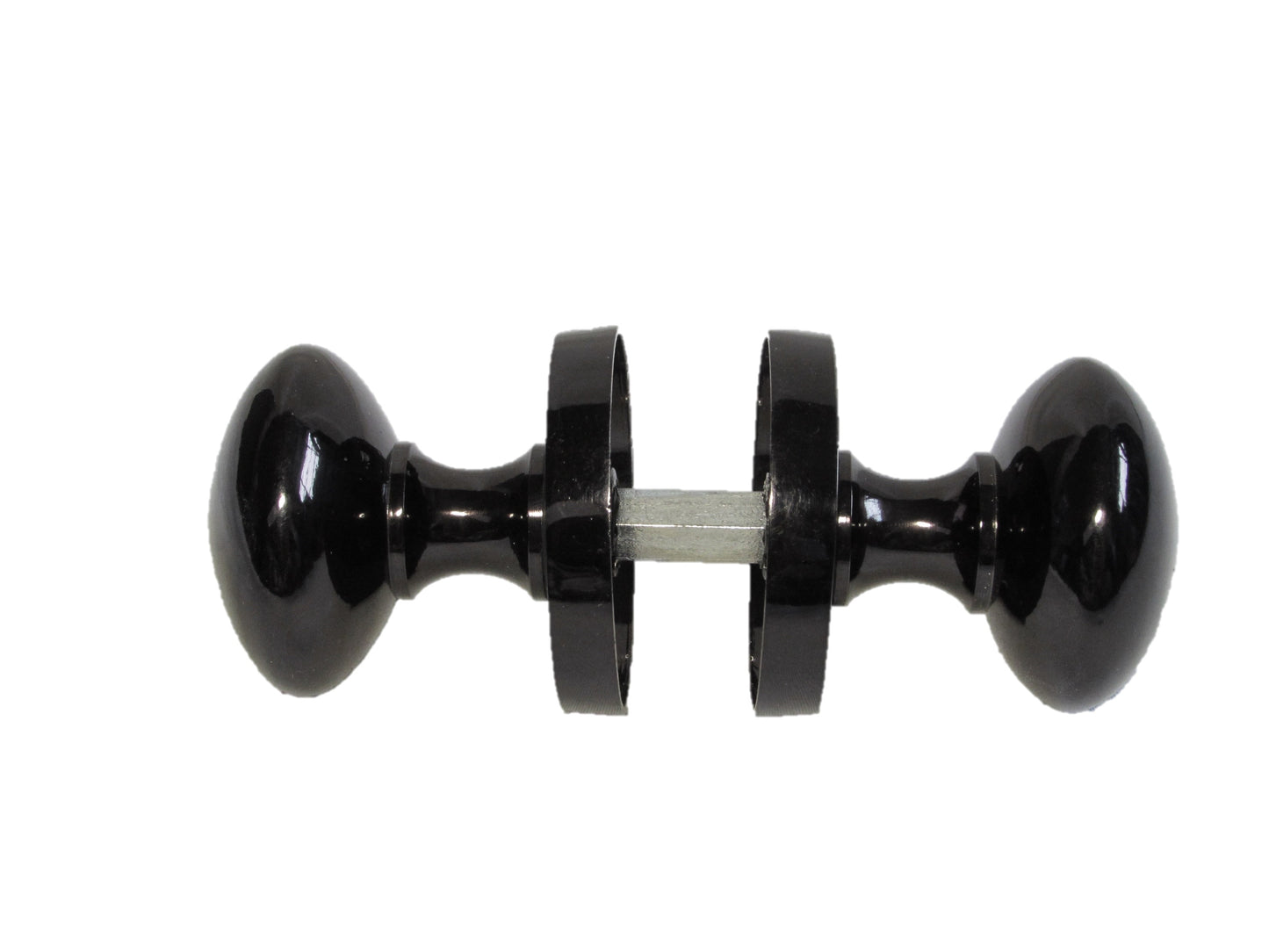 Door Knobs Round Victorian Mortice Knob Sprung - Black Nickel Latch Pack 56mm