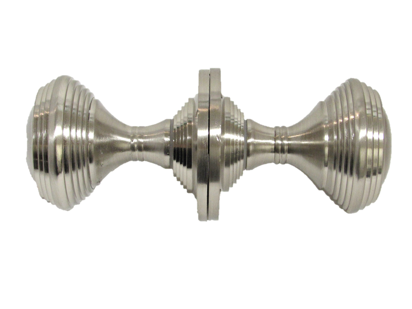 Boutons de porte Queen Anne à mortaise intérieure cannelée - Satin 64 mm