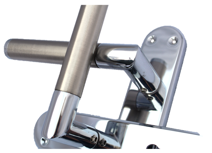 LEVER LOCK Door Handles Satin Nickel & Chrome Duo Finish Mitred INTERIOR