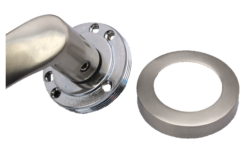 MODERN SATIN NICKLE & CHROME DUAL DOOR HANDLE