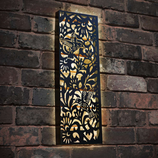Metal Hummingbird Solar Wall Panel Large/Small
