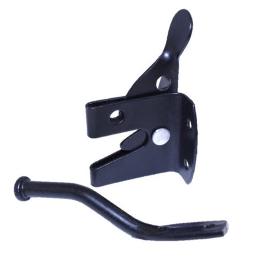 Garden Gate Pack 2x Tee Hinges Auto Gate Latch Return Spring Side Door Kit Black