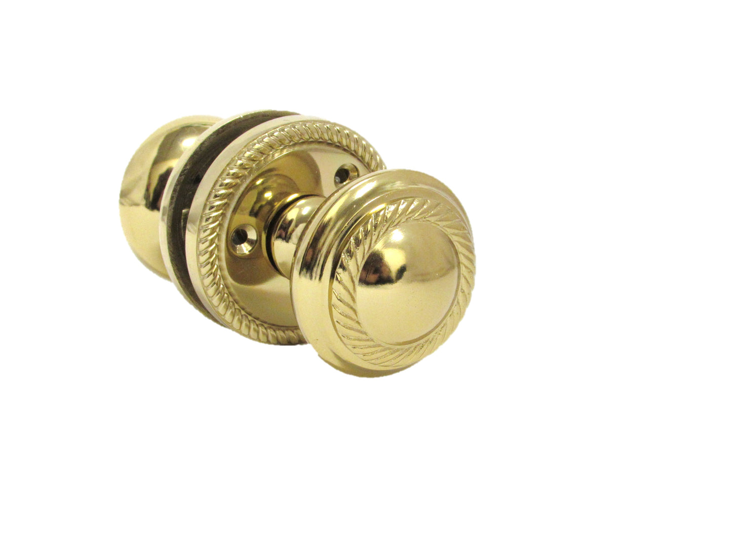 Door Knobs Round Georgian Roped Mortice Knob - Brass 62mm