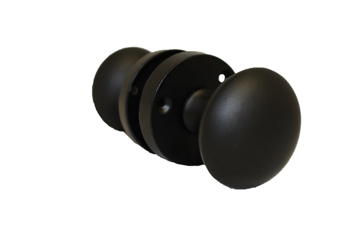 Boutons de porte ronds victoriens à mortaise à ressort - Noir mat 56 mm
