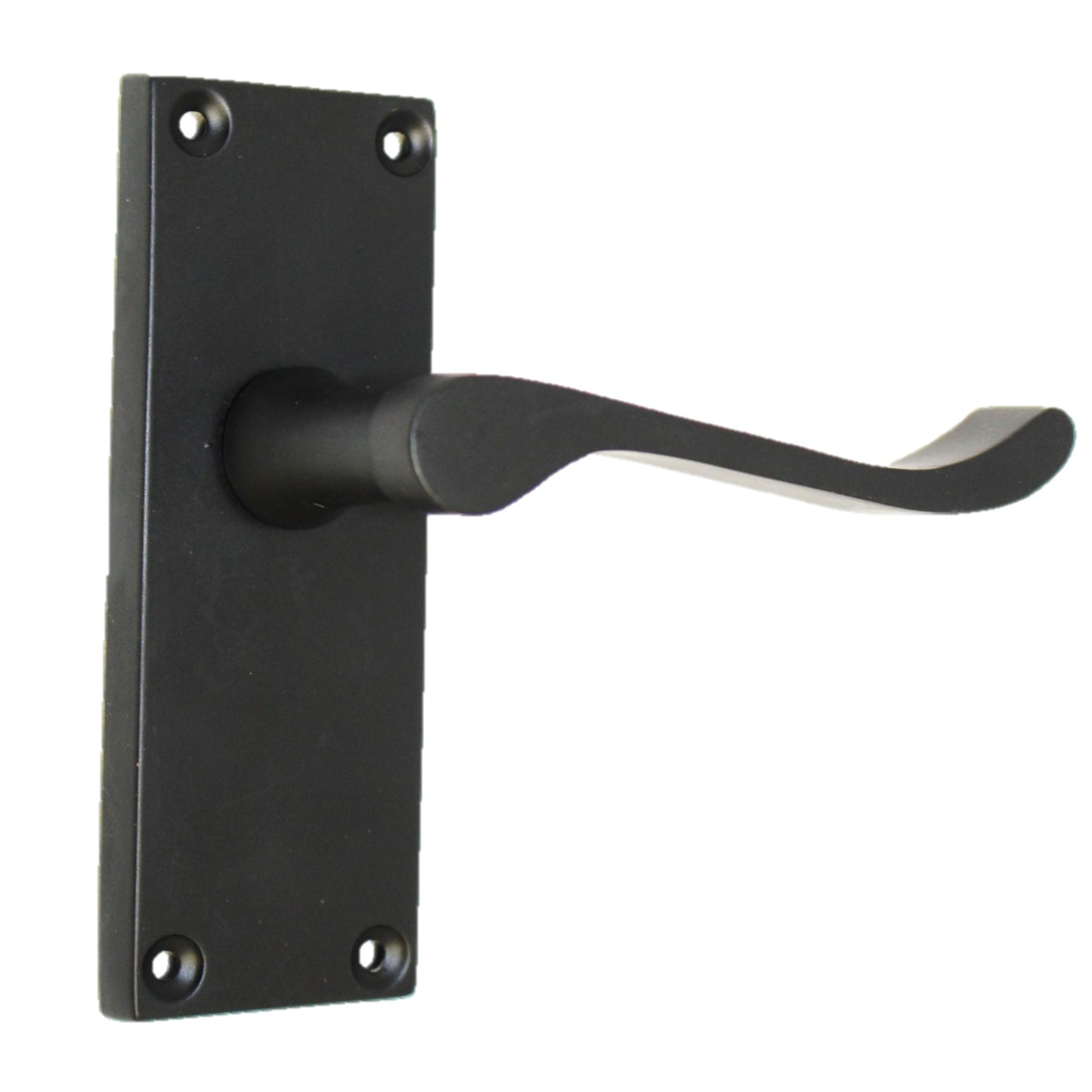 MULTIPACK Door Handles Scroll Lever Internal Latch - Matt Black 1/4/6 Pairs