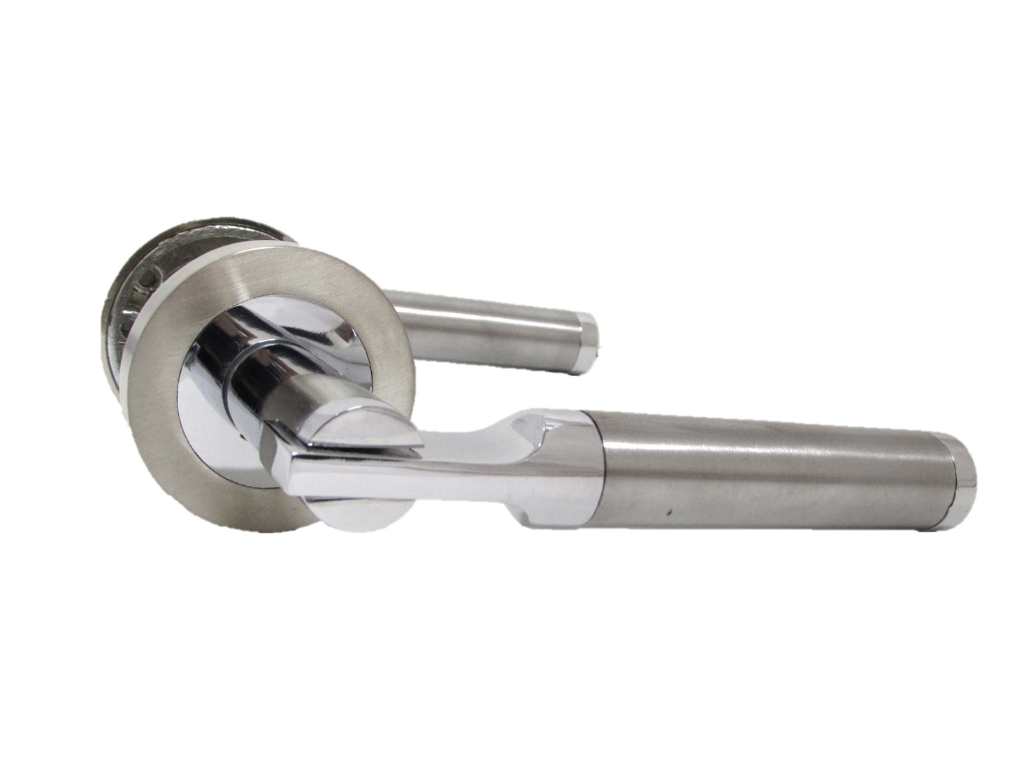 Modern Heavy Duty Serozzetta  style Door lever Handle On Rose chrome satin