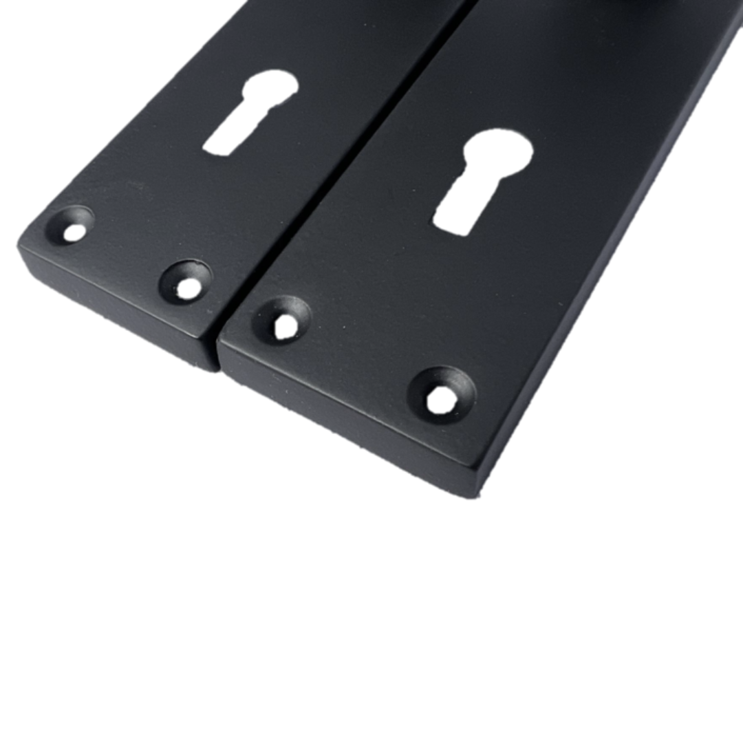 Door Handles Victorian Straight Lock Handle - Matt Black 150 x 40mm