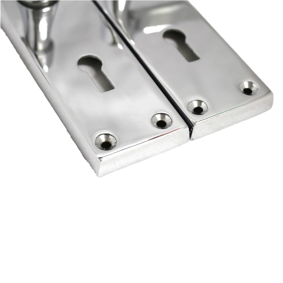 Door Handles Victorian Scroll Lever Lock - Chrome 150 x 40mm