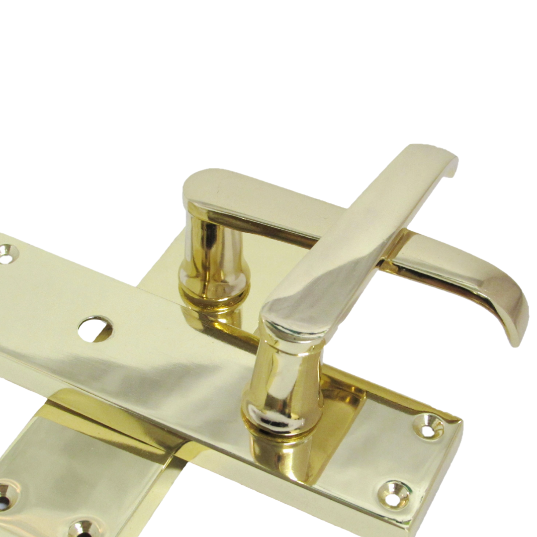 Door Handles Straight Bath Lock Handle - Brass 150 x 40mm
