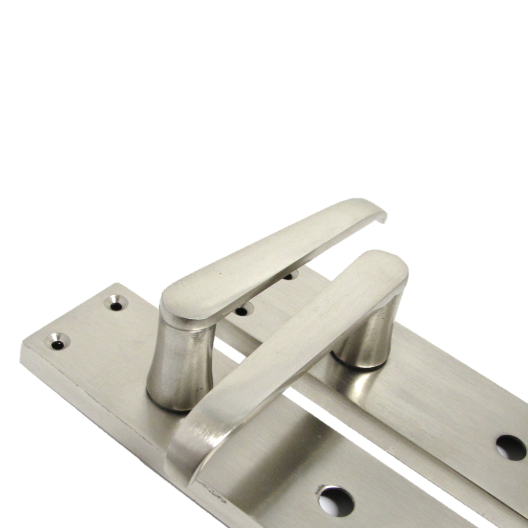 Door Handles Straight Bath Lock Handle - Satin 150 x 40mm