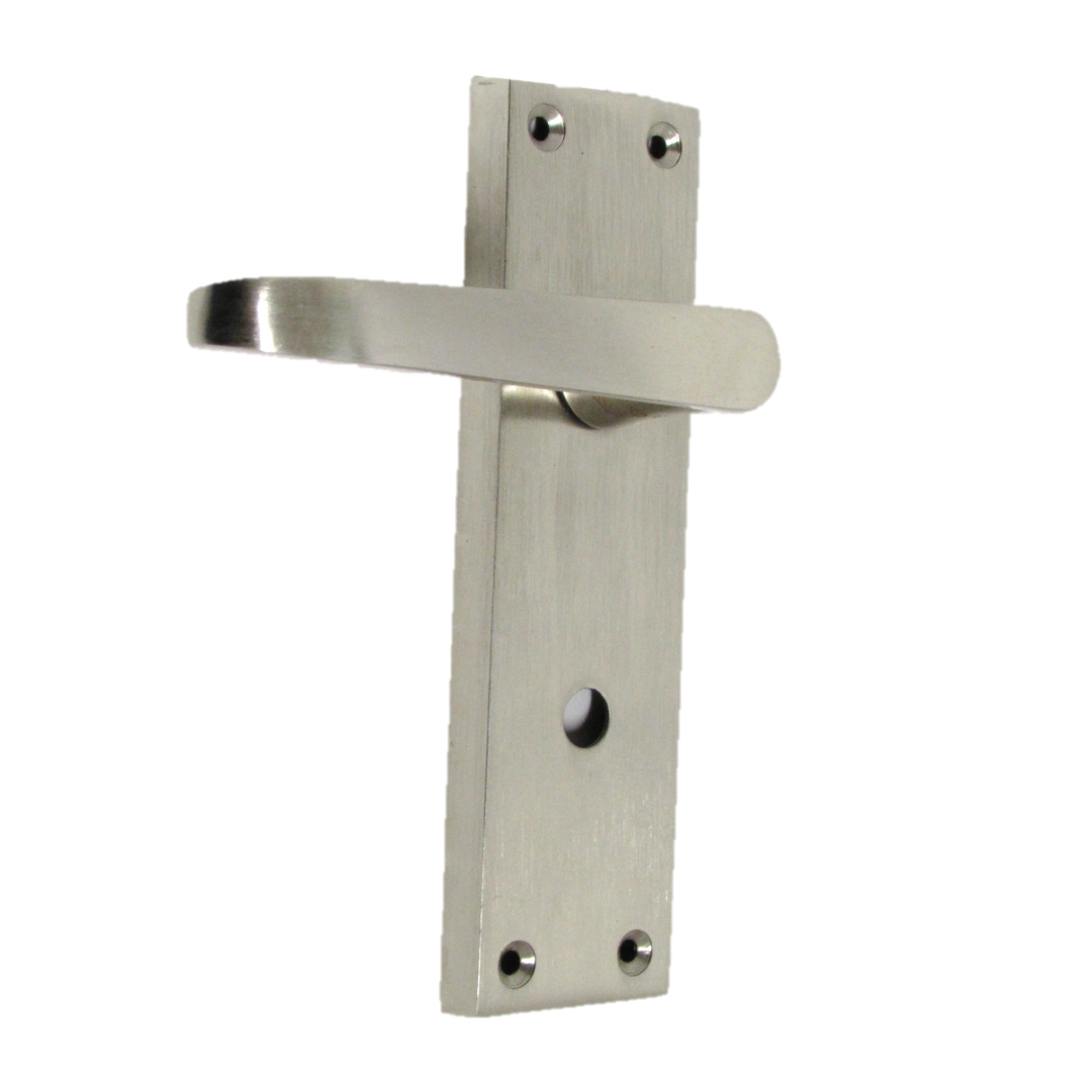 Door Handles Straight Bath Lock Handle - Satin 150 x 40mm