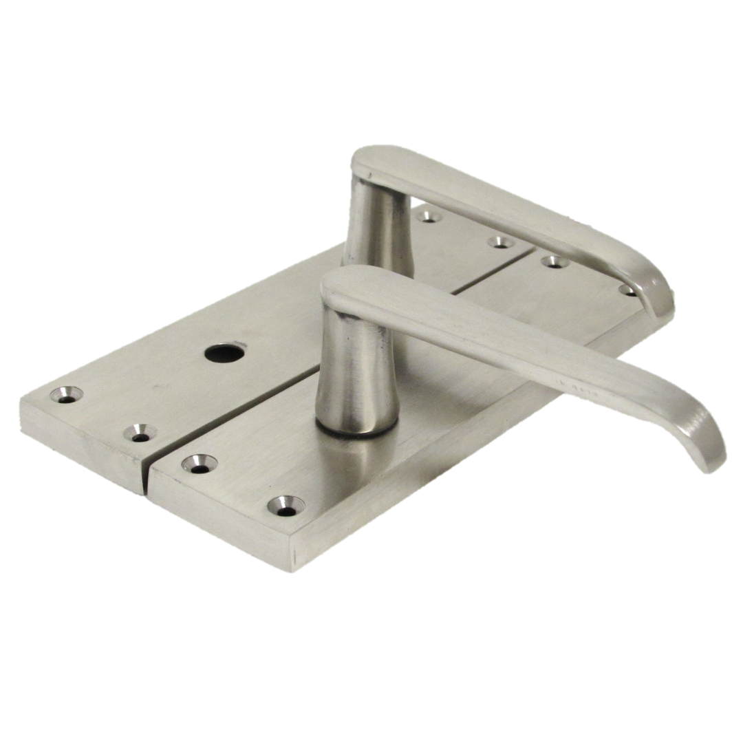 Door Handles Straight Bath Lock Handle - Satin 150 x 40mm