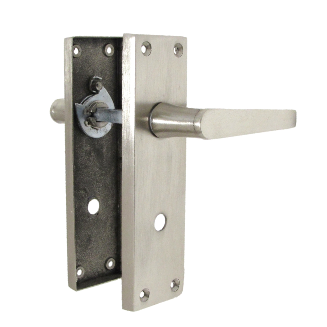 Door Handles Straight Bath Lock Handle - Satin 150 x 40mm